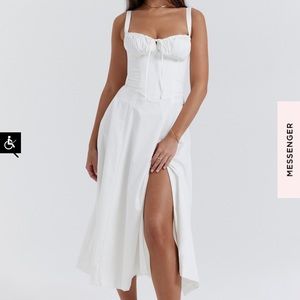 House of CB CARMEN WHITE BUSTIER SUNDRESS